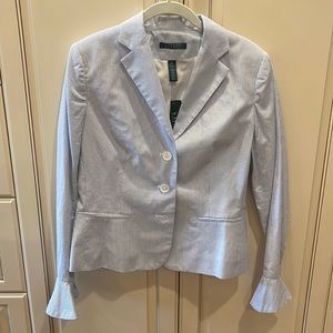 NWT Lauren Seersucker Woman’s Peplum Jacket size 8